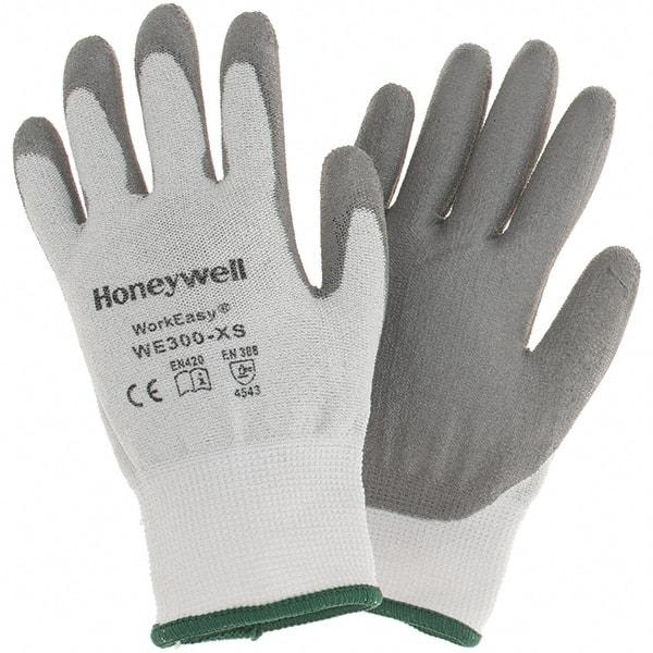 Perfect Fit - Size XS, ANSI Cut Lvl 3, Abrasion Lvl 4, Cut Resistant Gloves - Palm Coated, White/Gray - Industrial Tool & Supply