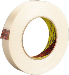 3M - 12mm x 330m Clear Rubber Adhesive Strapping Tape - Polypropylene Film Backing, 6.6 mil Thick, 380 Lb Tensile Strength, Series 898 - Industrial Tool & Supply