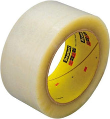 3M - 36mm x 50m Clear Rubber Adhesive Sealing Tape - Polyester Film Backing, 3.4 mil Thick, 67 Lb Tensile Strength, Series 355 - Industrial Tool & Supply