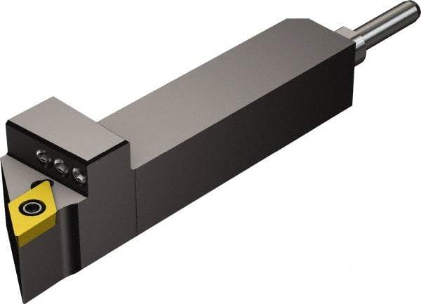 Sandvik Coromant - QS-SDJC, Right Hand Cut, -3° Lead Angle, 3/8" Shank Height x 1/2" Shank Width, Neutral Rake Indexable Turning Toolholder - 2.7559" OAL, DCMT 07 02 04 Insert Compatibility, Series CoroTurn 107 - Industrial Tool & Supply