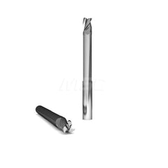 Square End Mill: 3/8'' Dia, 1/2'' LOC, 3/8'' Shank Dia, 2-1/2'' OAL, 3 Flutes, Solid Carbide Single End, ZrN Finish, Upcut Flute, 37 ° Helix, Centercutting, RH Cut, RH Flute, Series 1026 & Alumigator