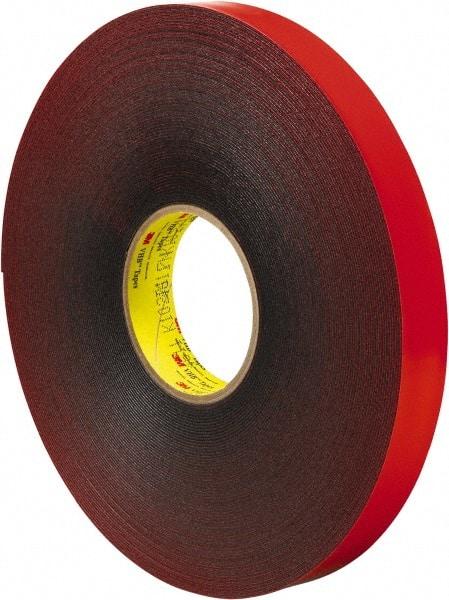 3M - 1" x 36 Yd Acrylic Adhesive Double Sided Tape - 45 mil Thick, Gray, Acrylic Foam Liner, Continuous Roll, Series 4611 - Industrial Tool & Supply