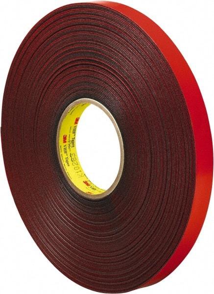 3M - 3/4" x 36 Yd Acrylic Adhesive Double Sided Tape - 45 mil Thick, Gray, Acrylic Foam Liner, Continuous Roll, Series 4611 - Industrial Tool & Supply