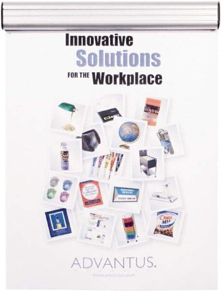 ADVANTUS - 9" Wide x 1" Deep x 1-1/2" High, Aluminum Literature Display Rail - Universal Aluminum, 1/8" Compartment Width x 9" Compartment Depth x 1-1/4" Compartment Height - Industrial Tool & Supply