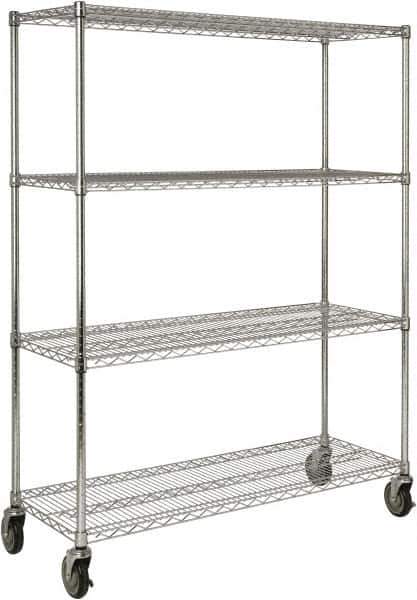 Rubbermaid - 4 Shelf Wire Shelving - Starter Unit - 50" Wide x 18" Deep x 67-5/32" High, - Industrial Tool & Supply