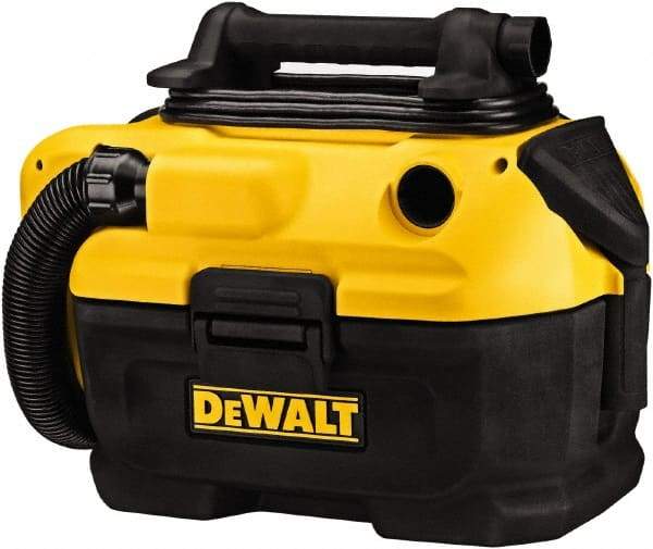 DeWALT - 2 Gal Plastic Tank, Electric & Battery Powered Wet/Dry Vacuum - 120 VAC & 18/20 Volt, 5' Hose Fitting, Cordless, HEPA Filter, Accessories Included - Industrial Tool & Supply