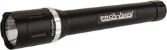 PRO-SAFE - White LED Bulb, 220 Lumens, Industrial/Tactical Flashlight - Matte Charcoal Black Aluminum Body, 4 D Alkaline Batteries Not Included - Industrial Tool & Supply