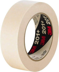 3M - 72mm Wide x 60 Yd Long Tan Paper Masking Tape - Series 201+, 4.4 mil Thick, 19 In/Lb Tensile Strength - Industrial Tool & Supply