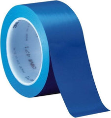 3M - Blue Solid Color Vinyl Tape - 1/4" Wide x 108' Long x 5.2 mil Thick, General Traffic - Industrial Tool & Supply