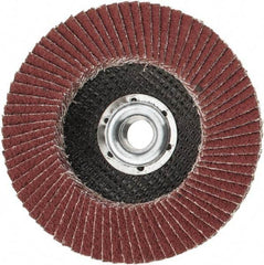 3M - 80 Grit, 4-1/2" Disc Diam, 5/8-11 Center Hole, Type 27 Ceramic Flap Disc - 13,300 Max RPM, Cloth Backing, Arbor Attaching System, Coated - Industrial Tool & Supply