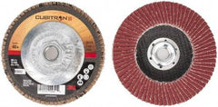 3M - 40 Grit, 4-1/2" Disc Diam, 5/8-11 Center Hole, Type 27 Ceramic Flap Disc - 13,300 Max RPM, Cloth Backing, Arbor Attaching System, Coated - Industrial Tool & Supply