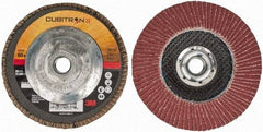 3M - 60 Grit, 4-1/2" Disc Diam, 5/8-11 Center Hole, Type 29 Ceramic Flap Disc - 13,300 Max RPM, Cloth Backing, Arbor Attaching System, Coated - Industrial Tool & Supply