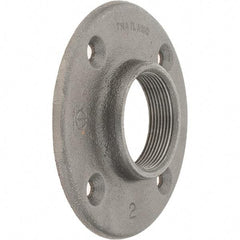 Value Collection - 2" Pipe, 5-1/2" OD, 1" Hub Length, Black Floor Pipe Flange - 4-1/4" Across Bolt Hole Centers, 5/16" Bolt Hole, 150 psi, Class 150 - Industrial Tool & Supply