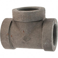 Value Collection - Size 1-1/2", Class 300, Malleable Iron Black Pipe Tee - 300 psi, Threaded End Connection - Industrial Tool & Supply