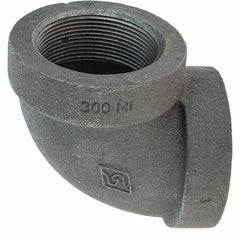 Value Collection - Size 2", Class 300, Malleable Iron Black Pipe 90° Elbow - 300 psi, Threaded End Connection - Industrial Tool & Supply