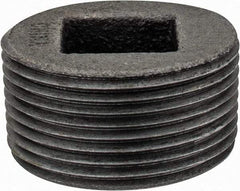 Value Collection - Class 150, 1-1/4" Black Pipe Countersunk Plug - Threaded, Malleable Iron - Industrial Tool & Supply