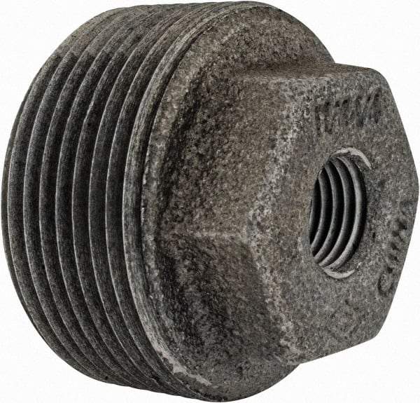 Value Collection - Size 1-1/4 x 3/8", Class 150, Malleable Iron Black Pipe Hex Bushing - 150 psi, Threaded End Connection - Industrial Tool & Supply