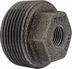 Value Collection - Size 1-1/4 x 3/8", Class 150, Malleable Iron Black Pipe Hex Bushing - 150 psi, Threaded End Connection - Industrial Tool & Supply