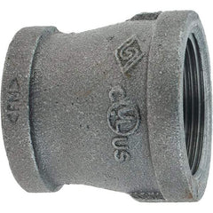 Value Collection - Size 1-1/2 x 1-1/4", Class 150, Malleable Iron Black Pipe Reducing Coupling - 150 psi, Threaded End Connection - Industrial Tool & Supply