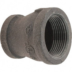 Value Collection - Size 1-1/4 x 1", Class 150, Malleable Iron Black Pipe Reducing Coupling - 150 psi, Threaded End Connection - Industrial Tool & Supply