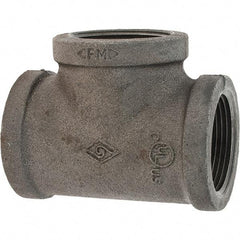 Value Collection - Size 1-1/4", Class 150, Malleable Iron Black Pipe Tee - 150 psi, Threaded End Connection - Industrial Tool & Supply