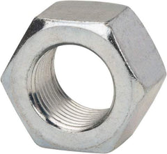 Made in USA - 1/2-20 UN Steel Right Hand Hex Nut - 3/4" Across Flats, 7/16" High, Zinc Clear Finish - Industrial Tool & Supply