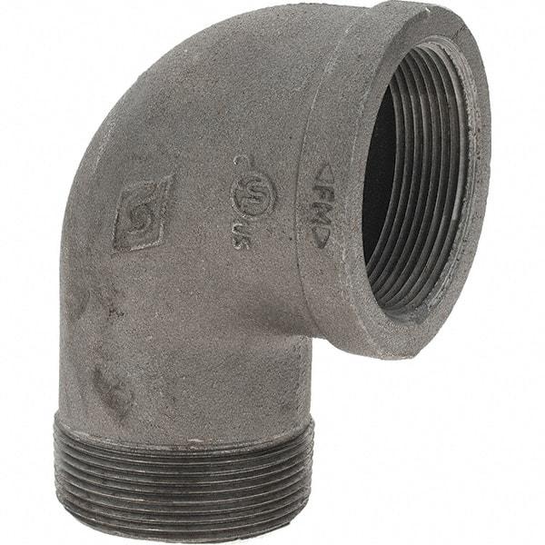 Value Collection - Size 2", Class 150, Malleable Iron Black Pipe 90° Street Elbow - 150 psi, Threaded End Connection - Industrial Tool & Supply