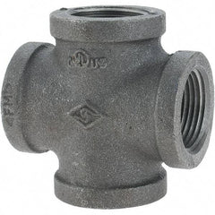 Value Collection - Size 1", Class 150, Malleable Iron Black Pipe Cross - 150 psi, Threaded End Connection - Industrial Tool & Supply