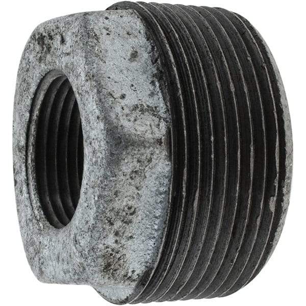 Value Collection - Class 150, 1-1/2 x 3/4" Galvanized Pipe Hex Bushing - Threaded, Malleable Iron - Industrial Tool & Supply