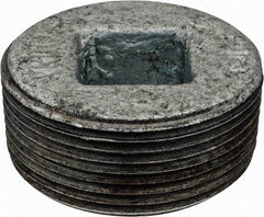 Value Collection - Size 1-1/2", Class 150, Malleable Iron Galvanized Pipe Countersunk Plug - 150 psi, Threaded End Connection - Industrial Tool & Supply