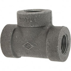 Value Collection - Size 1/2", Class 300, Malleable Iron Black Pipe Tee - 300 psi, Threaded End Connection - Industrial Tool & Supply