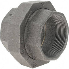 Value Collection - Size 2", Class 150, Malleable Iron Black Pipe Union - 150 psi, Threaded End Connection - Industrial Tool & Supply