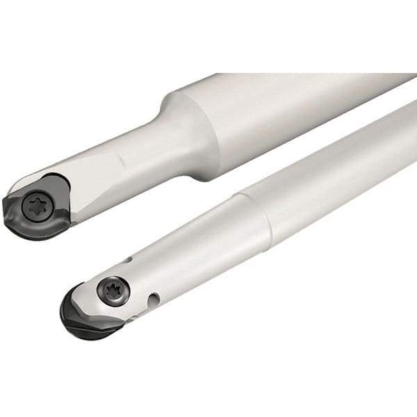 Iscar - 8mm Cut Diam, 5.5mm Max Depth of Cut, 12mm Shank Diam, 80mm OAL, Indexable Ball Nose End Mill - 25mm Head Length, Straight Shank, CM D08 Toolholder, CR-D8 Insert - Industrial Tool & Supply