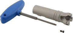 Iscar - 1-1/4" Cut Diam, 0.34" Max Depth of Cut, 1" Shank Diam, 4" OAL, Indexable Square Shoulder End Mill - S45MT1106, S90MT1106, R90MT43, R90MT1205, O45MT0505 Inserts, Weldon Shank, Series ChamMill - Industrial Tool & Supply
