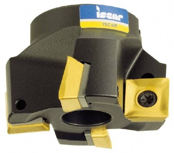 Iscar - 6 Inserts, 2" Cut Diam, 3/4" Arbor Diam, 0.38" Max Depth of Cut, Indexable Square-Shoulder Face Mill - 0/90° Lead Angle, 1.57" High, S/X/QPM. 1004... Insert Compatibility, Series F90SP - Industrial Tool & Supply
