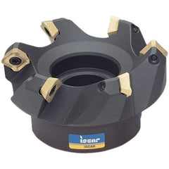 Iscar - 63.1mm Cut Diam, 22mm Arbor Hole, 6.5mm Max Depth of Cut, 45° Indexable Chamfer & Angle Face Mill - 4 Inserts, SE.. 12 Insert, Right Hand Cut, 4 Flutes, Series IscarMill - Industrial Tool & Supply