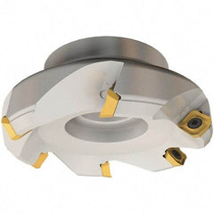 Iscar - 90.9mm Cut Diam, 27mm Arbor Hole, 6.5mm Max Depth of Cut, 45° Indexable Chamfer & Angle Face Mill - 6 Inserts, SE.. 12 Insert, Right Hand Cut, 6 Flutes, Series IscarMill - Industrial Tool & Supply