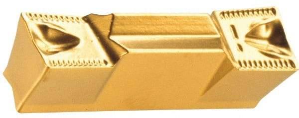 Iscar - 4002GRIP Y Grade IC354, 6mm Cutting Width Carbide Grooving Insert - 3.6mm Max Depth of Cut, Neutral, 0.8mm Corner Radius, TiCN Finish - Industrial Tool & Supply