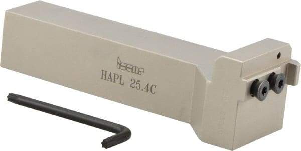 Iscar - 4.88" OAL, Left Hand Indexable Grooving Cutoff Toolholder - 1" Shank Height x 1" Shank Width, DGN/GRIP/HFPR Insert Style, HAP Toolholder Style, Series Heliface - Industrial Tool & Supply