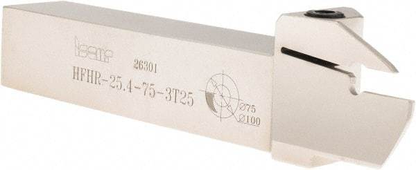 Iscar - HFH, External, Right Hand, 0.98" Max Depth of Cut, 0.118" Min Groove Width, Indexable Grooving Tool Holder - 1" Shank Height, 1" Shank Width, 6" OAL - Industrial Tool & Supply