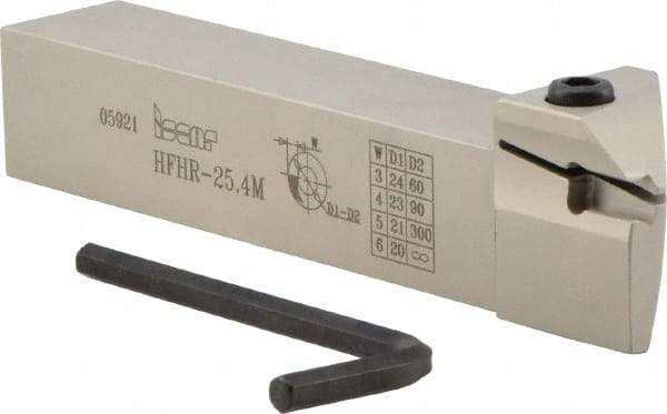 Iscar - HFH, Internal or External, Right Hand, 0.209" Max Depth of Cut, 0.118 to 0.236" Groove Width, Indexable Grooving Tool Holder - HFPR Insert Compatibility, 1" Shank Height, 1" Shank Width, 6" OAL - Industrial Tool & Supply
