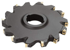 Iscar - Arbor Hole Connection, 0.62" Cutting Width, 1.81" Depth of Cut, 6" Cutter Diam, 1-1/2" Hole Diam, 14 Tooth Indexable Slotting Cutter - SDN Toolholder, QPMT PDTN Insert - Industrial Tool & Supply