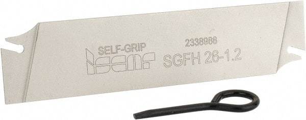 Iscar - 1.0236" Blade Height, 0.037" Blade Width, 4.3307" OAL, Neutral Cut, Double End Indexable Cut-Off Blade - SGFH Blade, Self Grip Series - Industrial Tool & Supply