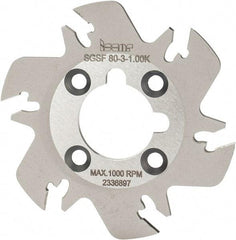 Iscar - Arbor Hole Connection, 3/32" Cutting Width, 0.63" Depth of Cut, 3.15" Cutter Diam, 1" Hole Diam, 6 Tooth Indexable Slotting Cutter - SGSF Toolholder, GSFN, GSFU Insert - Industrial Tool & Supply