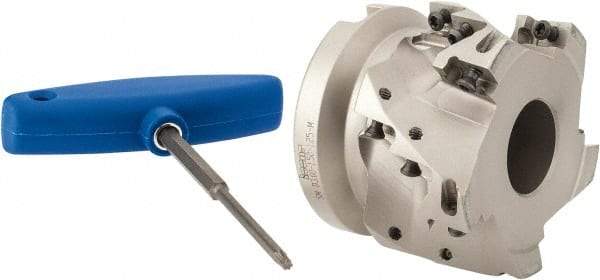 Iscar - 15 Inserts, 3" Cut Diam, 1-1/4" Arbor Diam, 1-1/2" Max Depth of Cut, Indexable Square-Shoulder Face Mill - 0/90° Lead Angle, 2.38" High, AD..1505.. & HM90 AD..1505.. Insert Compatibility, Series SM - Industrial Tool & Supply