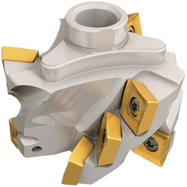 Iscar - 12 Inserts, 63mm Cut Diam, 33mm Max Depth of Cut, Indexable Square-Shoulder Face Mill - QD.T 1205 & SDMT 1205 Insert Compatibility, Series Heliquad - Industrial Tool & Supply