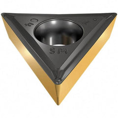 Iscar - TCMT3-1 SM Grade IC570 Carbide Turning Insert - TiCN/TiN Finish, 60° Triangle, 3/8" Inscr Circle, 5/32" Thick, 1/64" Corner Radius - Industrial Tool & Supply