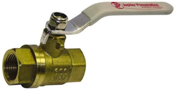 Value Collection - 4" Pipe, Full Port, Brass Full Port Ball Valve - Inline - Two Way Flow, FNPT x FNPT Ends, Lever Handle, 400 WOG, 150 WSP - Industrial Tool & Supply