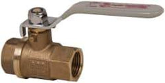 Value Collection - 1/2" Pipe, Full Port, Brass Full Port Ball Valve - Inline - Two Way Flow, FNPT x FNPT Ends, Lever Handle, 600 WOG, 150 WSP - Industrial Tool & Supply