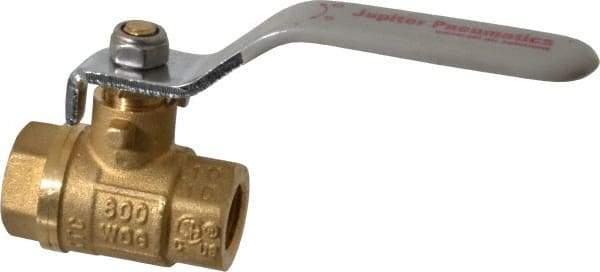 Value Collection - 1/4" Pipe, Full Port, Brass UL Listed Ball Valve - Inline - Two Way Flow, FNPT x FNPT Ends, Lever Handle, 600 WOG, 150 WSP - Industrial Tool & Supply